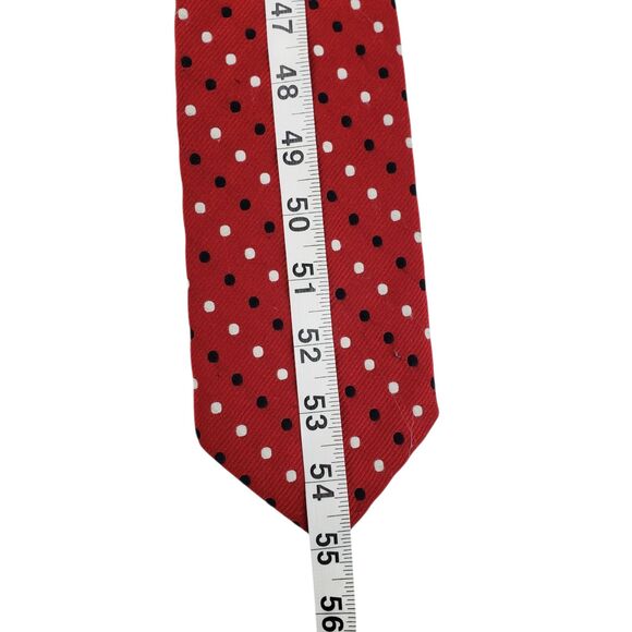 Vintage Christian Dior Silk Polyester Neck Tie Polka Dot Geometric Preppy - Picture 14 of 16